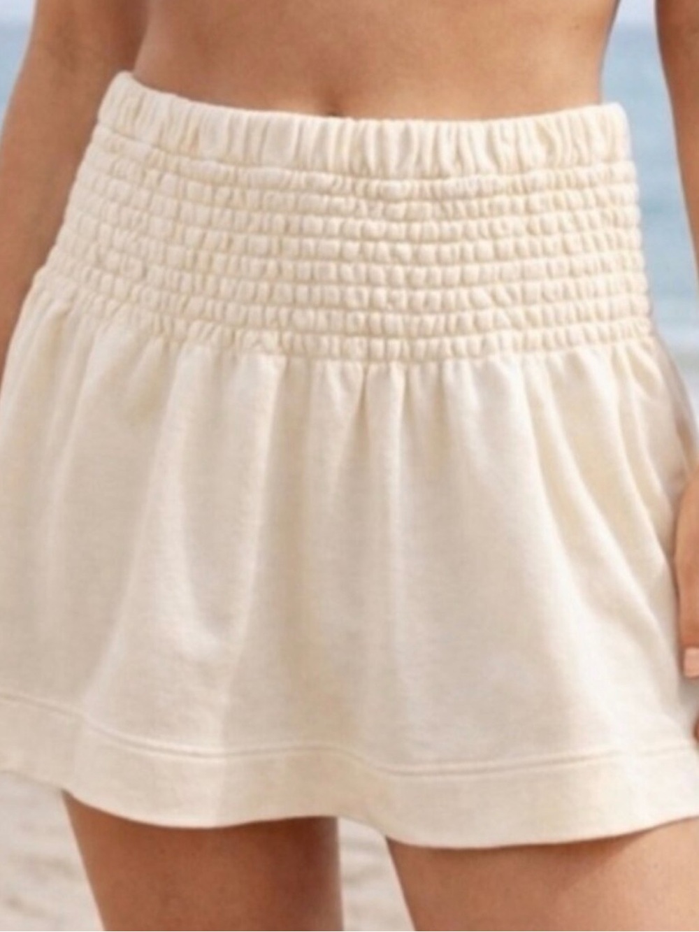 aerie NWOT Smocked Yellow Mini Skirt, S